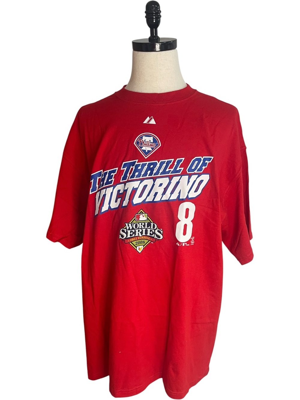 Phillies MLB “The Thrill of Victorino" World Series 2008 T-Shirt Red